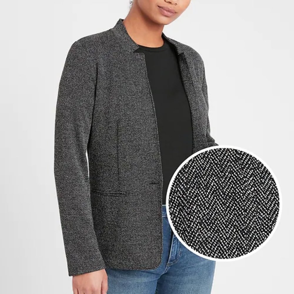 NWT Banana Republic Factory Herringbone Knit Blazer XS